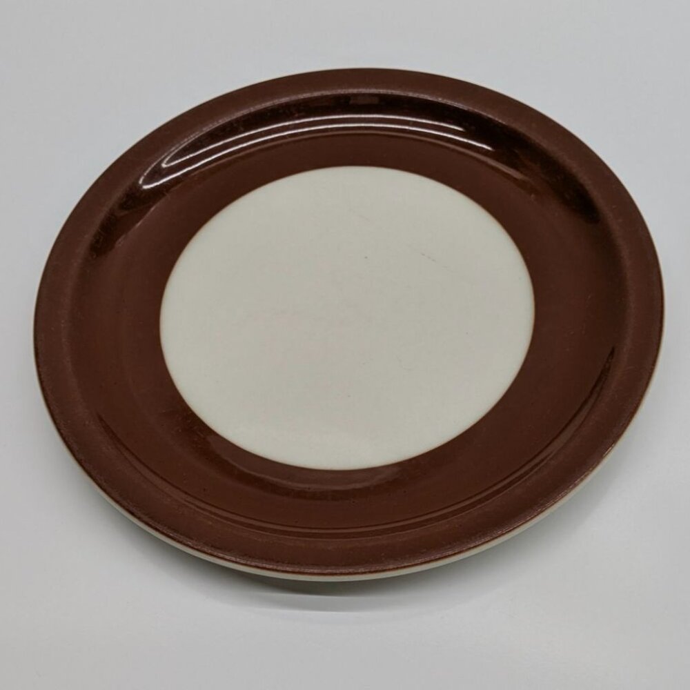 Syracuse China 12-A Dinner Plate 10.25" Brown Cream USA Vintage Restaurant Ware